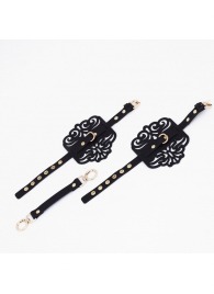 Черный фигурные оковы с золотистой фурнитурой - Crazy Handmade - купить с доставкой в Костроме