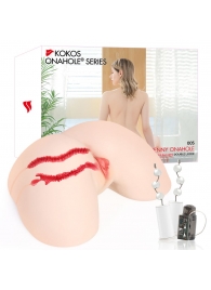 Мастурбатор-полуторс с двойным слоем материала и вибрацией Jenny Onahole Real Hips - KOKOS - в Костроме купить с доставкой