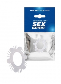 Эластичное эрекционное кольцо с шипиками и шариками - Sex Expert - в Костроме купить с доставкой