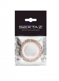 Эрекционное кольцо с бежевыми «ресничками» - Sextaz - в Костроме купить с доставкой