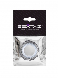 Эластичное эрекционное колечко с черными «ресничками» - Sextaz - в Костроме купить с доставкой