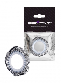 Эластичное эрекционное колечко с черными «ресничками» - Sextaz - в Костроме купить с доставкой
