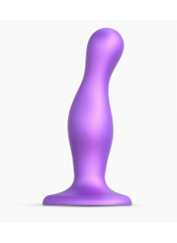 Фиолетовая насадка Strap-On-Me Dildo Plug Curvy size M - Strap-on-me - купить с доставкой в Костроме