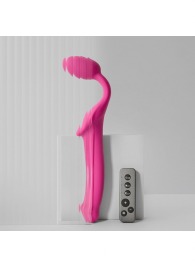 Ярко-розовый безремневой страпон Strap-on-me Vibrating Bendable Strap-On size XL - Strap-on-me - купить с доставкой в Костроме