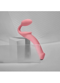 Розовый безремневой страпон Strap-on-me Semi-Realistic Bendable Strap-On size L - Strap-on-me - купить с доставкой в Костроме