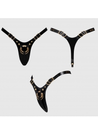 Черный пояс для фиксации насадок Strap-On-Me Leatherette Harness Fabulous - Strap-on-me - купить с доставкой в Костроме