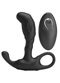 Черный изогнутый массажёр простаты с вибрацией и пультом ДУ - Baile - в Костроме купить с доставкой