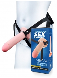 Мужской полый страпон на регулируемых ремешках - 22 см. - Sex Expert - купить с доставкой в Костроме