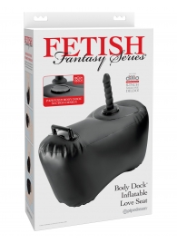 Черное надувное кресло с платформой для фиксации дилдо Body Dock Inflatable Love Seat - Pipedream - купить с доставкой в Костроме