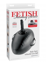 Черный надувной мяч с платформой для фиксации дилдо Body Dock Inflatable Love Ball - Pipedream - купить с доставкой в Костроме