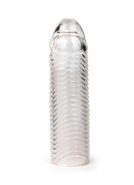 Прозрачная закрытая насадка на пенис с ребрышками - 16 см. - Sex Expert - в Костроме купить с доставкой