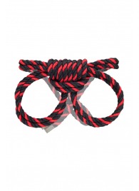 Черно-красные наручники-оковы ’’Узел-омега’’ из хлопковой веревки - Pecado - купить с доставкой в Костроме