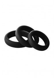 Набор из 3 черных эрекционных колец Smooth Silicone Cockring Pack - Dream Toys - в Костроме купить с доставкой