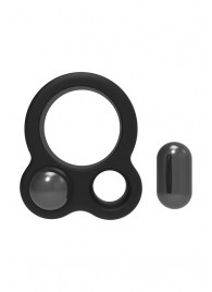 Черное эрекционное кольцо с утяжелителями Cockring Dual Weight - Dream Toys - в Костроме купить с доставкой