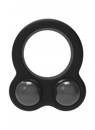 Черное эрекционное кольцо с утяжелителями Cockring Dual Weight - Dream Toys - в Костроме купить с доставкой
