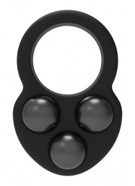 Черное эрекционное кольцо с утяжелителями - Dream Toys - в Костроме купить с доставкой