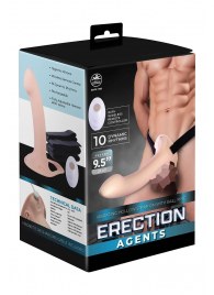 Телесный полый страпон с вибрацией Erection Agents - 24,1 см. - NMC - купить с доставкой в Костроме