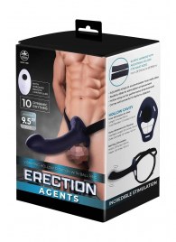 Черный полый страпон с вибрацией Erection Agents - 24,1 см. - NMC - купить с доставкой в Костроме