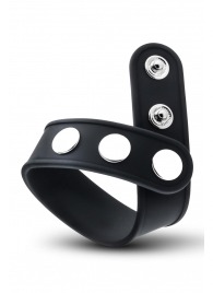 Черное эрекционное кольцо на кнопках - Blush Novelties - в Костроме купить с доставкой