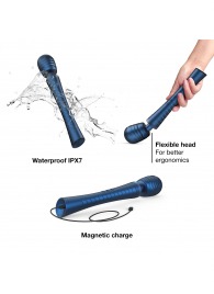 Синий вибромассажёр с насадками Man.wand Edgy - Manwan - в Костроме купить с доставкой