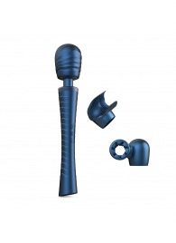Синий вибромассажёр с насадками Man.wand Edgy - Manwan - в Костроме купить с доставкой