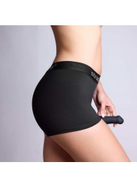 Черные трусики-боксеры для фиксации насадок Strap-on-me Harness Lingerie Allure - size S - Strap-on-me - купить с доставкой в Костроме