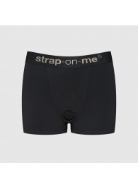 Черные трусики-боксеры для фиксации насадок Strap-on-me Harness Lingerie Allure - size XL - Strap-on-me - купить с доставкой в Костроме