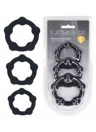 Набор из 3 эрекционных колец Beaded Silicone Cockring Set - Shots Media BV - в Костроме купить с доставкой