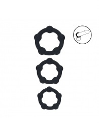 Набор из 3 эрекционных колец Beaded Silicone Cockring Set - Shots Media BV - в Костроме купить с доставкой