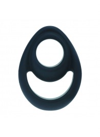 Черное эрекционное кольцо Double Ergo Silicone Cockring - Shots Media BV - в Костроме купить с доставкой
