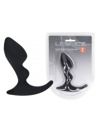 Черная анальная пробка для массажа простаты Double Ripple Silicone Prostate Massager - Shots Media BV - в Костроме купить с доставкой
