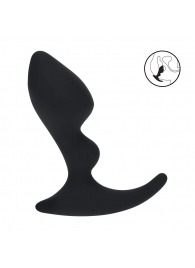 Черная анальная пробка для массажа простаты Double Ripple Silicone Prostate Massager - Shots Media BV - в Костроме купить с доставкой