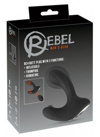 Черная анальная вибропробка с функцией расширения RC Butt Plug with 3 functions - Orion - в Костроме купить с доставкой