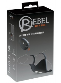 Черная вибронасадка для эрекции и стимуляции мошонки Cock ring with RC ball massager - Orion - в Костроме купить с доставкой