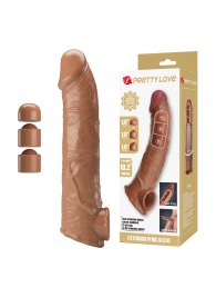 Карамельный фаллоудлинитель с подхватом мошонки Silas - 26 см. - Baile - в Костроме купить с доставкой