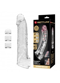 Прозрачный фаллоудлинитель с подхватом мошонки Silas - 26 см. - Baile - в Костроме купить с доставкой