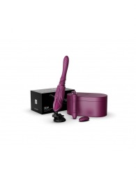 Фиолетовая секс-машина с функцией нагрева, насадками и присоской Sesh - Zalo - купить с доставкой в Костроме