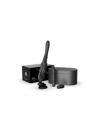 Черная секс-машина с функцией нагрева, насадками и присоской Sesh - Zalo - купить с доставкой в Костроме