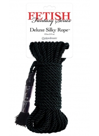 Черная веревка для фиксации Deluxe Silky Rope - 9,75 м. - Pipedream - купить с доставкой в Костроме