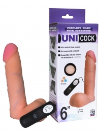 Фаллическая насадка Харнесс UNICOCK 6  с вибрацией - 18 см. - LOVETOY (А-Полимер) - купить с доставкой в Костроме