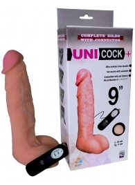 Фаллическая насадка Харнесс UNICOCK 9  с вибрацией - 24 см. - LOVETOY (А-Полимер) - купить с доставкой в Костроме