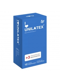 Классические презервативы Unilatex Natural Plain - 12 шт. + 3 шт. в подарок - Unilatex - купить с доставкой в Костроме