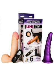 Вибрострапон с двумя насадками UniStrap - 18 и 18 см. - LOVETOY (А-Полимер) - купить с доставкой в Костроме