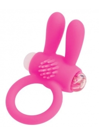 Розовое эрекционное виброкольцо A-toys с ушками - A-toys - в Костроме купить с доставкой