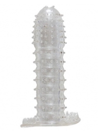 Гелевая прозрачная насадка c шипами - 12 см. - Toyfa Basic - в Костроме купить с доставкой
