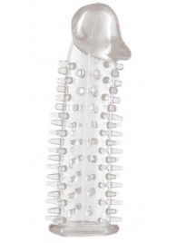 Прозрачная насадка на половой член с закрытой головкой и шипами - 12,5 см. - Toyfa Basic - в Костроме купить с доставкой