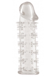 Гелевая прозрачная насадка с шипами - 12 см. - Toyfa Basic - в Костроме купить с доставкой