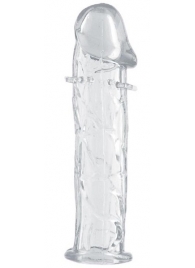 Гладкая прозрачная насадка с усиками под головкой - 12,5 см. - Toyfa Basic - в Костроме купить с доставкой