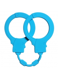 Голубые силиконовые наручники Stretchy Cuffs Turquoise - Lola Games - купить с доставкой в Костроме