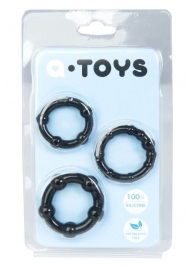 Набор из 3 чёрных эрекционных колец A-toys - A-toys - в Костроме купить с доставкой
